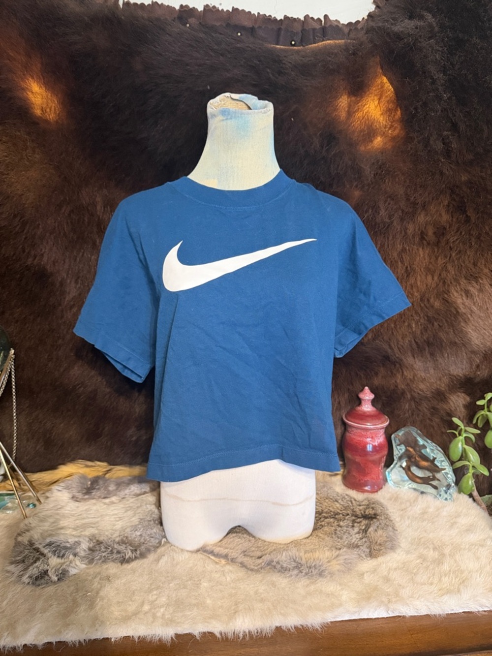 Nike Blue Tee with White Swoosh L (4950)